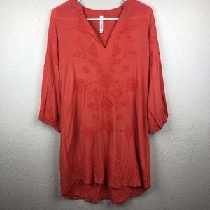 🆕 Maria Rerio Orange-Red Boho Tunic
